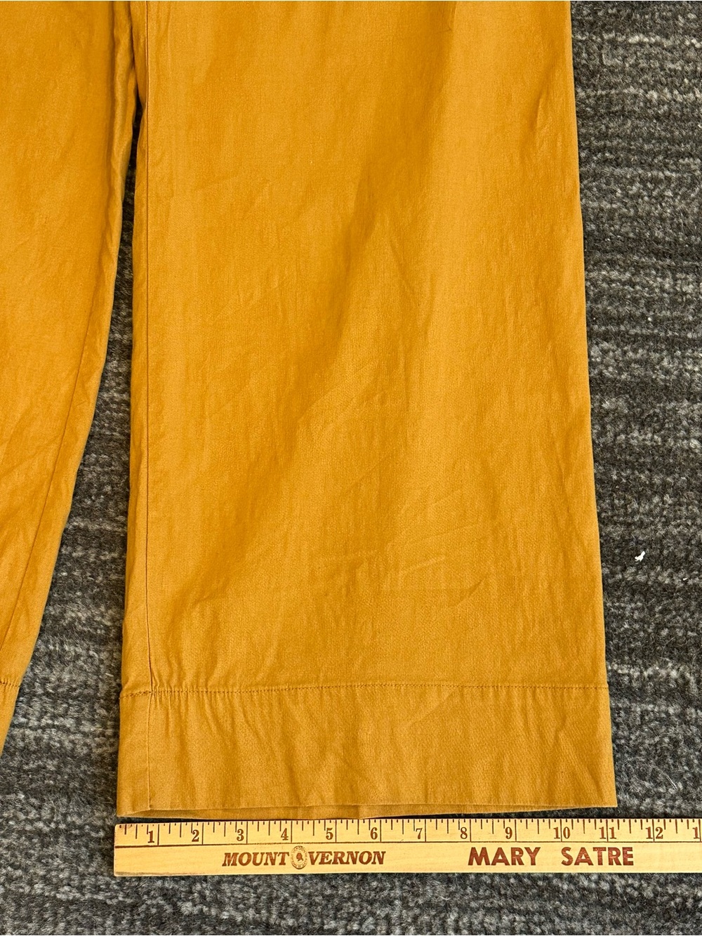 Anthropologie Maeve Colette Wide-Leg Crop Pants Size 29 Mustard Cotton Trousers - Picture 12 of 13